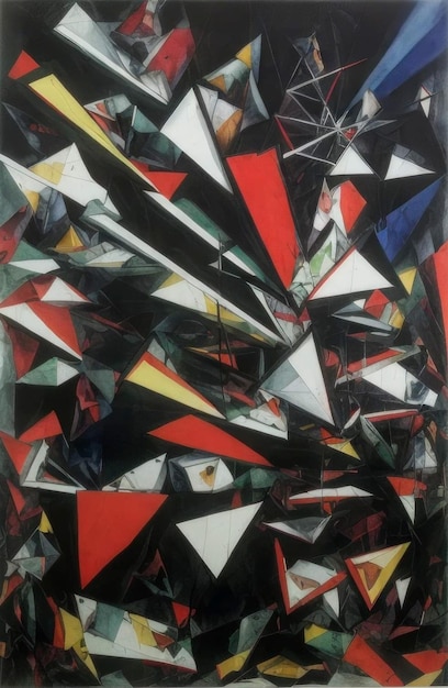 A painting of triangles with the word " the word " on it.