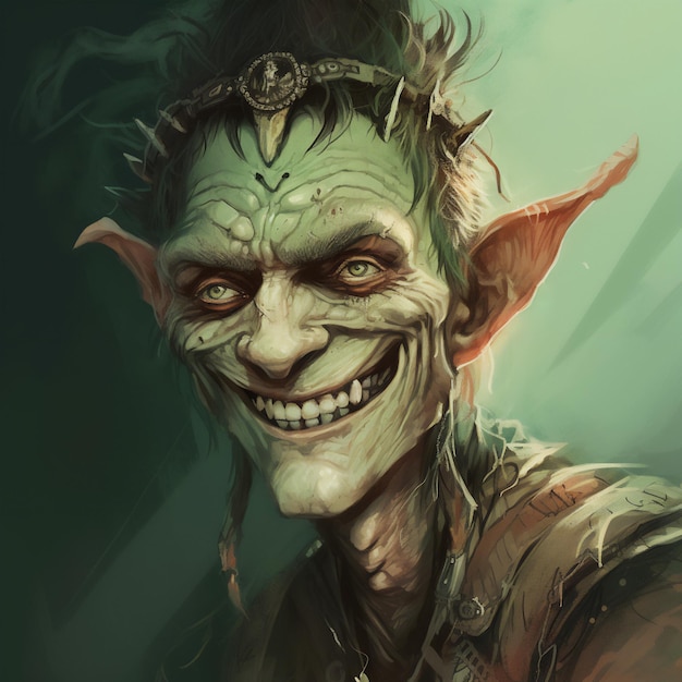 A painting of a troll goblin goblin grinning malevolently