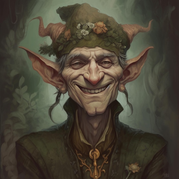 A painting of a troll goblin goblin grinning malevolently