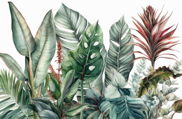 A painting of tropical plants