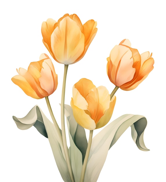 Photo a painting of a tulip with the word tulips on it