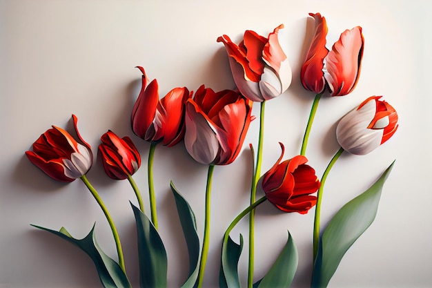 tulips と書かれたチューリップの絵