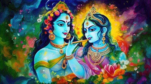 A painting of two deities