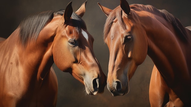 A painting of two horses, one of which is titled'horse '