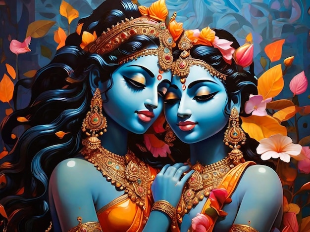 Картина двух женщин с голубыми глазами и словами " бог " на ней