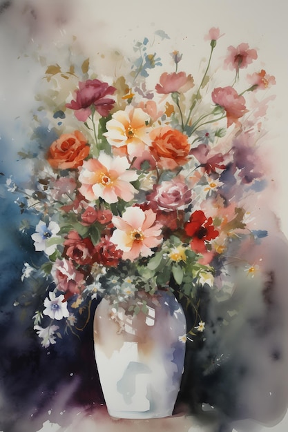 A painting of a vase of flowers is titled " a "