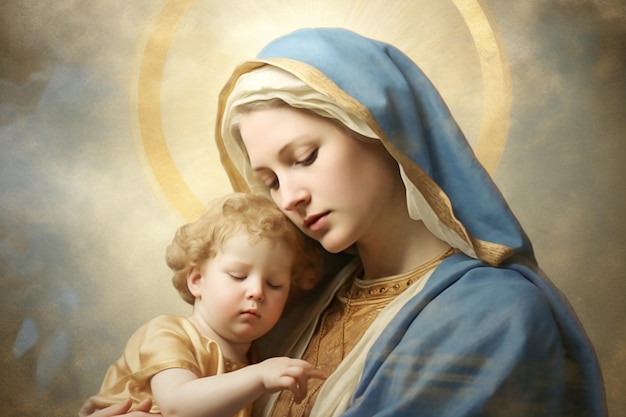 A painting of virgin mary