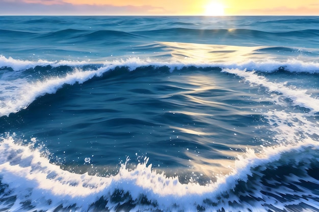 A painting of a wave breaking on the ocean