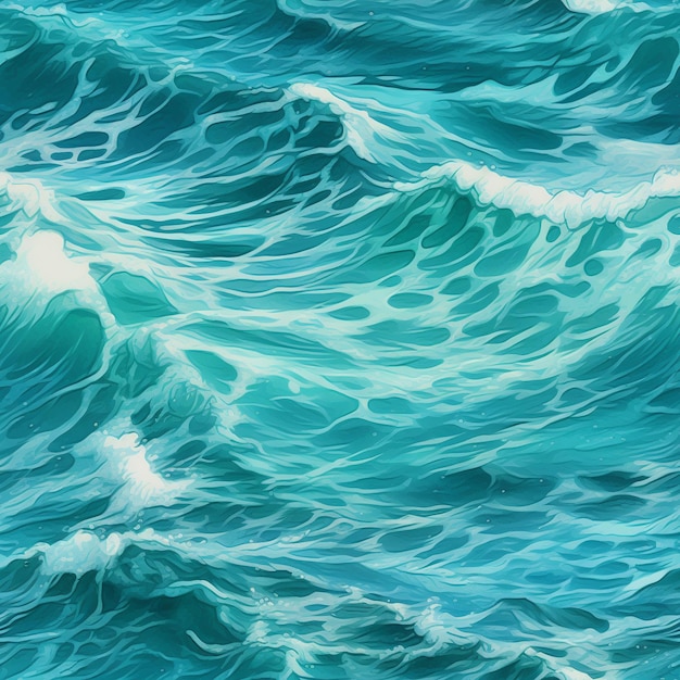 a painting of a wave in the ocean.