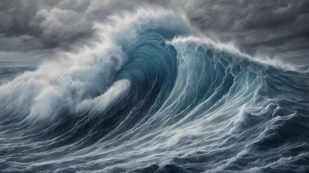 a painting of a wave that is called ocean