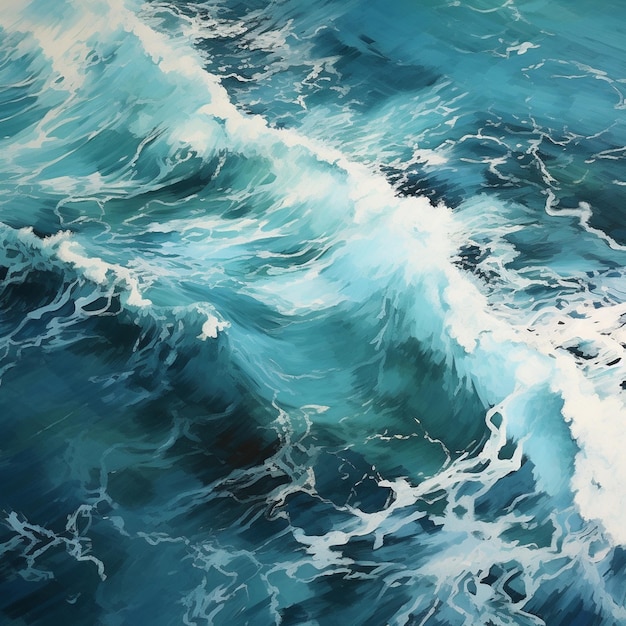 A painting of a wave that is titled sea foam.