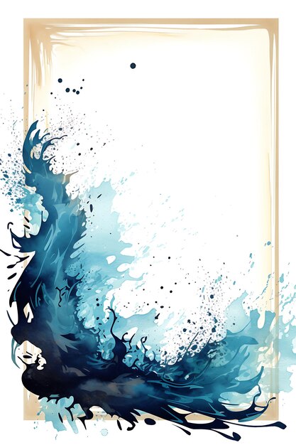 Photo a painting of a wave that is titled quot the water is blue quot