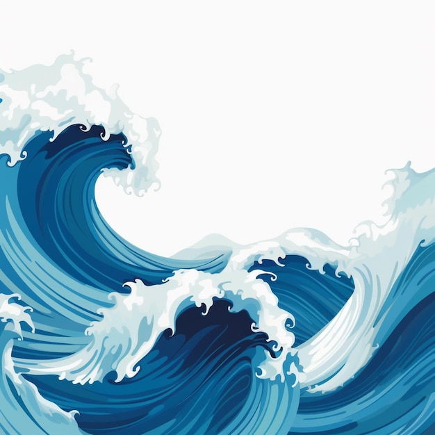 Photo a painting of a wave that says 