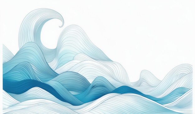Photo a painting of waves that is called the wave