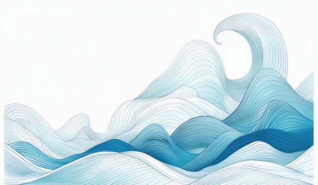 Photo a painting of waves that is called the wave