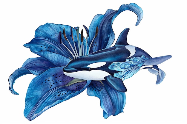 a painting of a whale with a blue body and the word whale on it