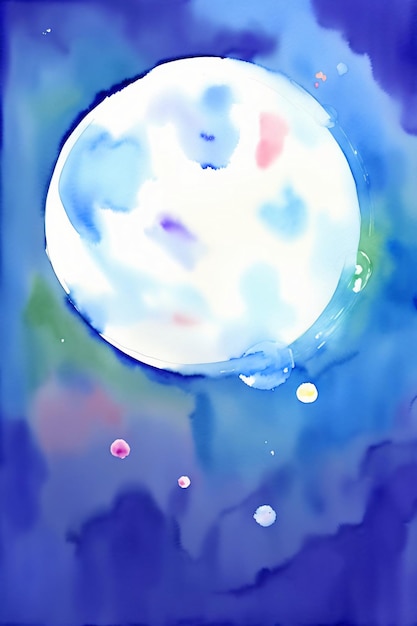 A Painting Of A White Ball In The Sky