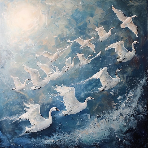 a painting of a white dove with the moon in the background