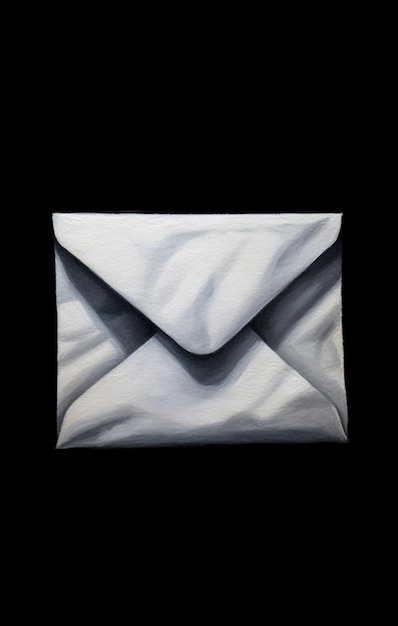 painting of a white envelope on a black background generative ai