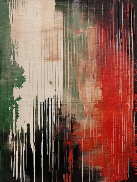 A painting with the colors of italy on it