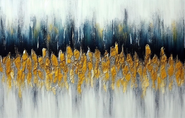 A painting with gold and blue colors