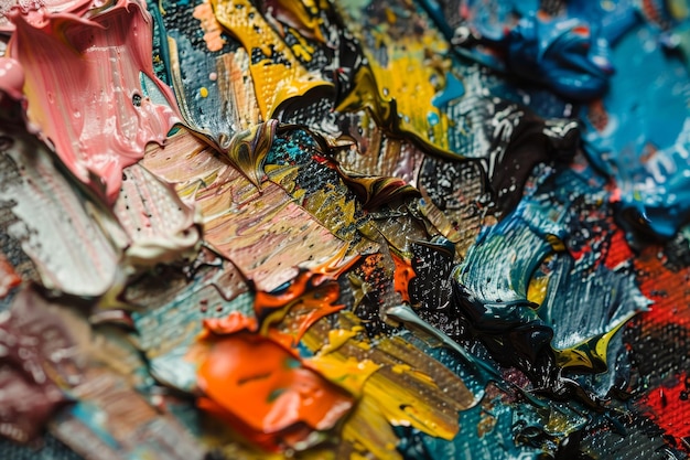 Photo a painting with a lot of different colors and textures