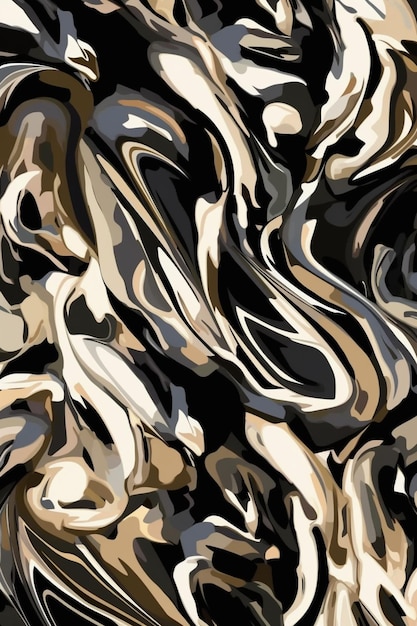 A painting with a pattern of wavy lines and swirls