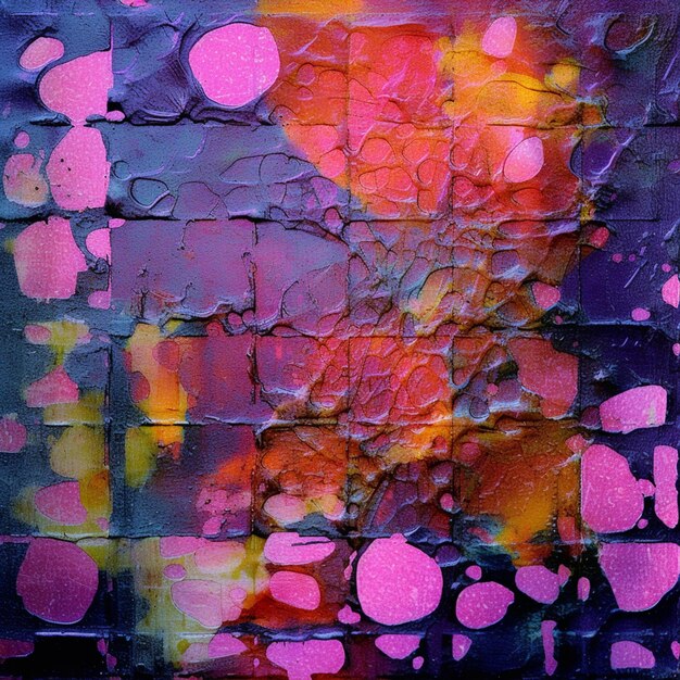 A painting with pink and purple paint and the word love on it