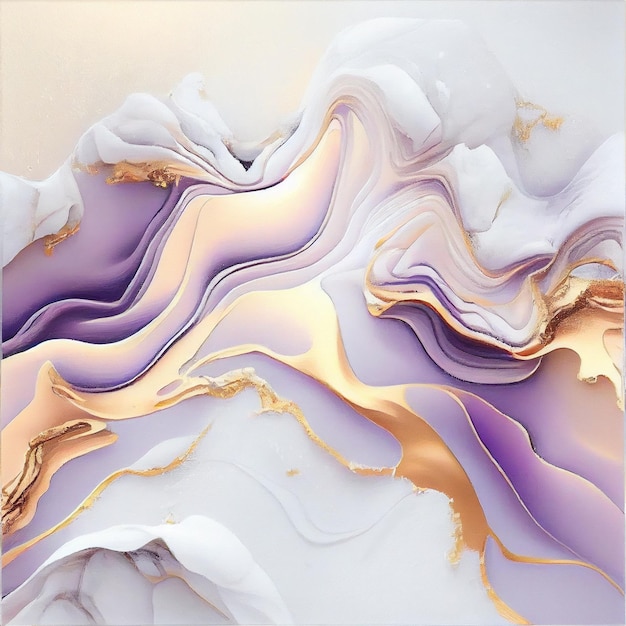 A painting with purple and gold colors and purple and gold.