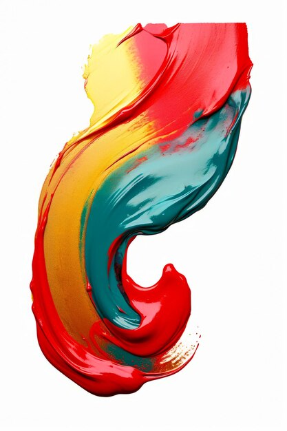 Painting with red yellow and blue swirl on it Generative AI