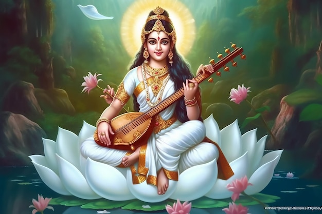 Картина с изображением женщины, играющей на гитаре