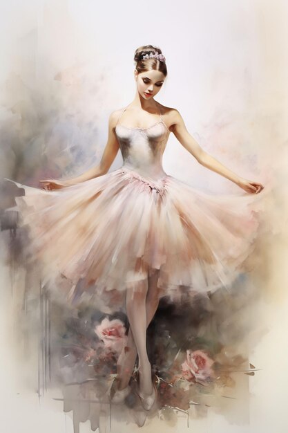 a painting of a woman in a tutu