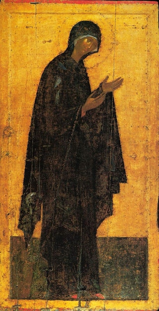 Photo a painting of a woman with a black cloak