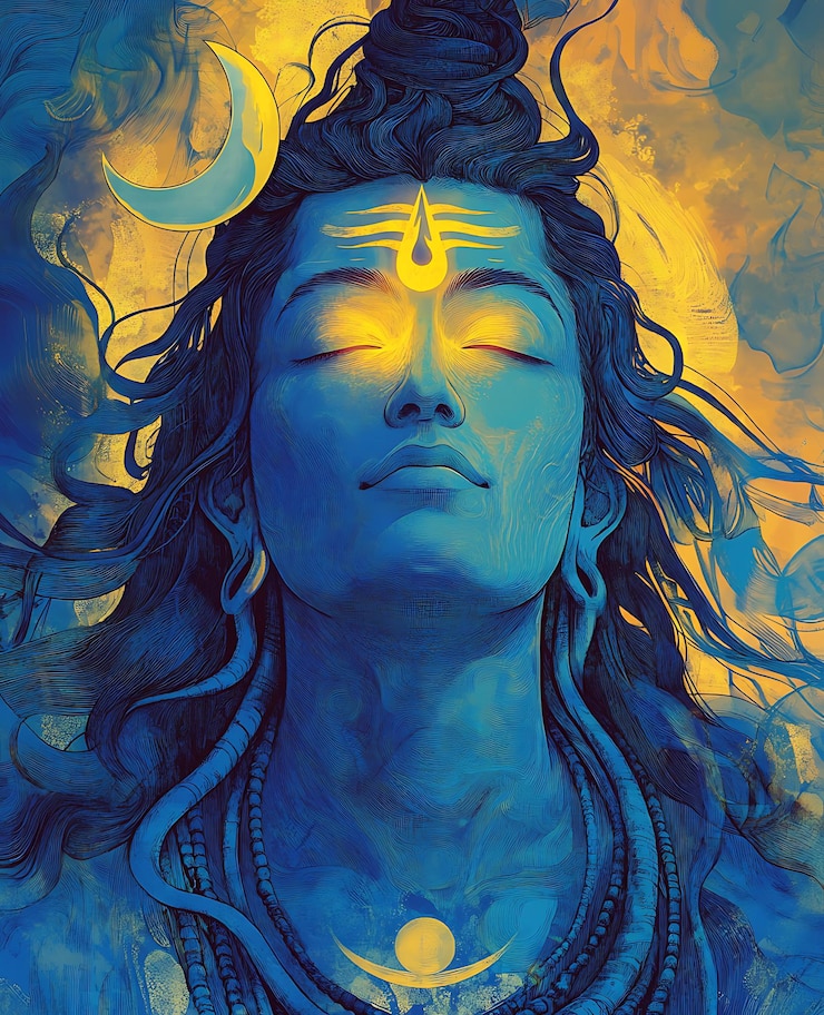 Photo painting of a woman with her eyes closed and her eyes closed