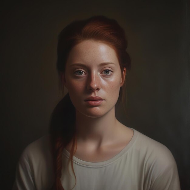 Photo a painting of a woman with red hair