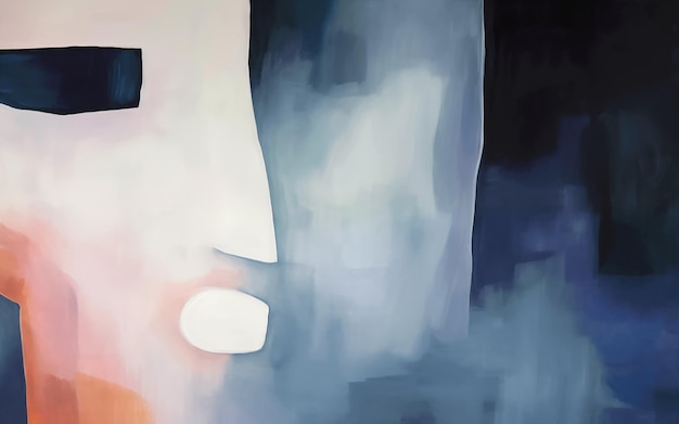 a painting of a womans face with the word  b  on it