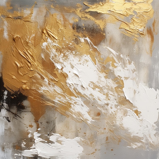 A painting of a yellow and brown paint with a gold background