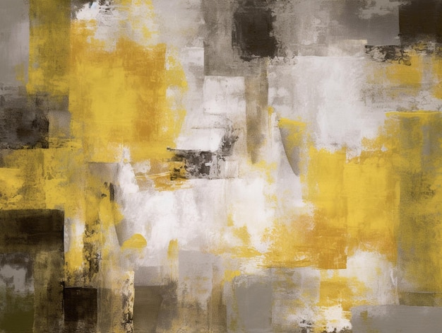 A painting of a yellow and grey abstract background