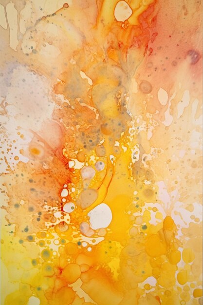 A painting of a yellow and orange background with the words " orange " on it.