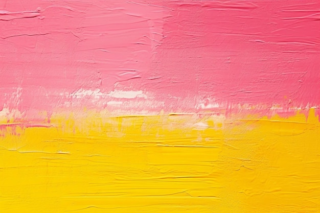 A painting of a yellow and pink color with a pink background