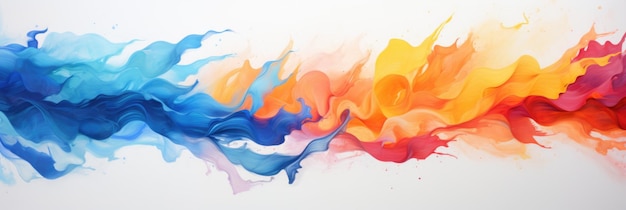 paints spilled on a white background