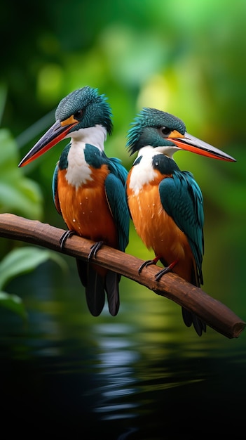 Pair of Amazon Kingfishers in the Jungle