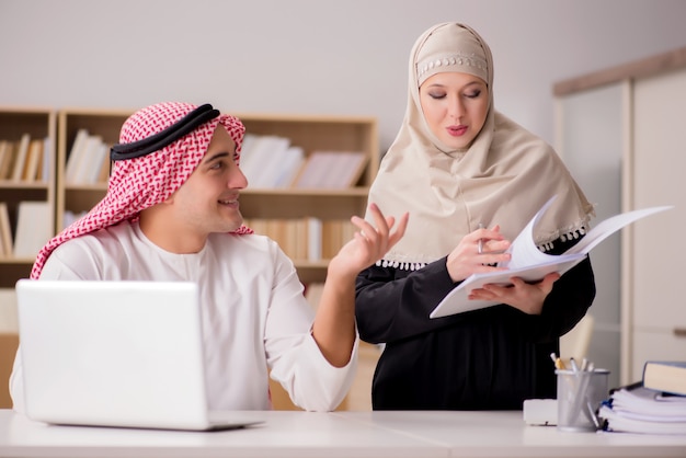 Pair of arab man and woman