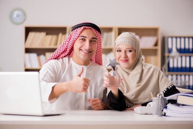 Pair of arab man and woman