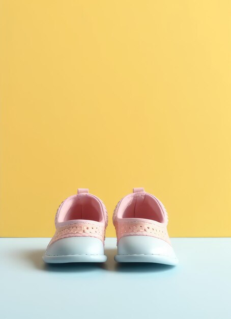 A pair of baby shoes with the word baby on it