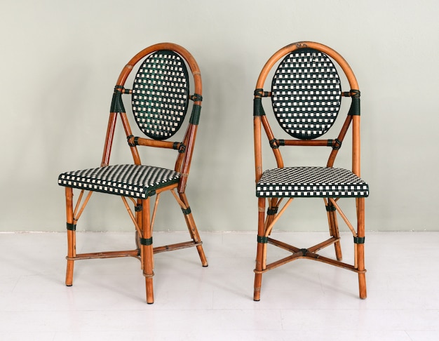 Pair of bamboo chairs