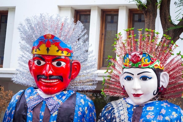 A pair of Betawi ondel2 puppets