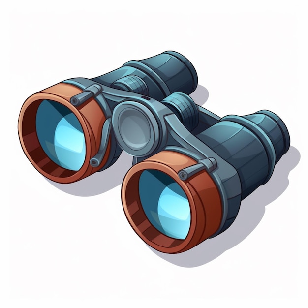 Photo a pair of binoculars with blue lenses on a white background generative ai
