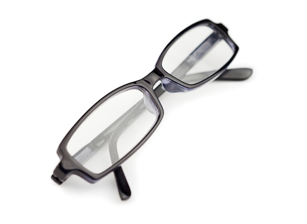 Pair of black glasses isolated