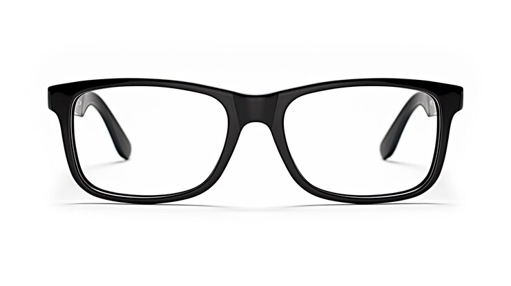 Photo a pair of black glasses with a black frame.